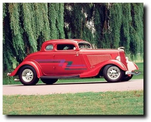 1934 Red Ford Coupe Hot Rod Vintage Car Wall Picture Art Print (16x20) 1934 Red Ford Coupe Hot Rod Vintage Car Wall Picture Art Print (16x20)