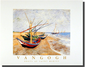 Vincent Van Gogh (Fishing Boats on the Beach At Saint Maries) Wall Decor Art Print Picture (16x20) Vincent Van Gogh (Fishing Boats on the Beach At Saint Maries) Wall Decor Art Print Picture (16x20)