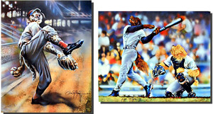 Funny Dog Wall Decor Art Print Picture Playing Baseball Animal Two Set Poster (16x20) Funny Dog Wall Decor Art Print Picture Playing Baseball Animal Two Set Poster (16x20)