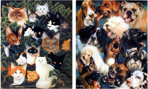 Wall Decor - Cute Cats and Dogs Breed Animal Collage Picture 16x20 Two Set Kids Room Art Print Poster Wall Decor - Cute Cats and Dogs Breed Animal Collage Picture 16x20 Two Set Kids Room Art Print Poster