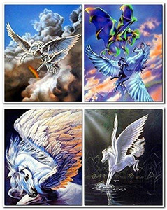 Fantasy Wall Decor Art Print Pegasus Mythical Horses Four Set 16x20 Picture Kids Room Posters Fantasy Wall Decor Art Print Pegasus Mythical Horses Four Set 16x20 Picture Kids Room Posters