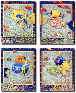  Tropical Exotic Ocean Fish Bathroom 8x10 Three Set Picture Wall Decor Art Print Posters