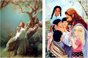 Wall Decor Art Print Poster - Jesus Christ Praying At the Garden of Gethsemane And Jesus Christ with Children Two Set Religious Picture (8x10) Wall Decor Art Print Poster - Jesus Christ Praying At the Garden of Gethsemane And Jesus Christ with Children Two Set Religious Picture (8x10)