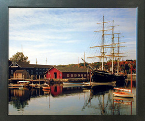 Mystic Seaport and Sailboat Landscape Nature Scenery Wall Decor Picture Expresso Framed Art Print Poster (18x22) Mystic Seaport and Sailboat Landscape Nature Scenery Wall Decor Picture Expresso Framed Art Print Poster (18x22)