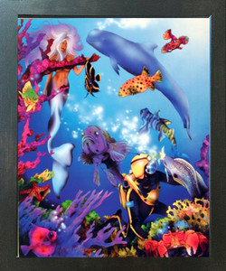 Impact Posters Gallery Ocean Lady Mermaid (Coral Reef, Fish, Dolphin) Underwater Animal Wall Decor Framed Art Print Picture Impact Posters Gallery Ocean Lady Mermaid (Coral Reef, Fish, Dolphin) Underwater Animal Wall Decor Framed Art Print Picture