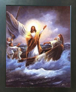 Framed Wall Decor Jesus Christ Framed Poster - Calming the Sea Femrite Religious and Spiritual Espresso Picture Art Print (18x22) Framed Wall Decor Jesus Christ Framed Poster - Calming the Sea Femrite Religious and Spiritual Espresso Picture Art Print (18x22)
