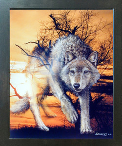 Wild Gray Wolf Spirit Wildlife Animal Sunset Espresso Art Print Framed Wall Decor Picture (18x22) Wild Gray Wolf Spirit Wildlife Animal Sunset Espresso Art Print Framed Wall Decor Picture (18x22)