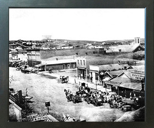 Omaha NB, Farnam & 13th 1860 Espresso Art Print Framed Wall Decoration Picture (18x22) Omaha NB, Farnam & 13th 1860 Espresso Art Print Framed Wall Decoration Picture (18x22)