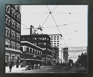 Framed Wall Decoration Oklahoma grand Avenue 1920 Black And White City Espresso Framed Art Print Picture (18x22) Framed Wall Decoration Oklahoma grand Avenue 1920 Black And White City Espresso Framed Art Print Picture (18x22)
