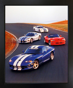 Car Picture Framed Wall Decor Dodge Vipers on Track Racing Classic Sports Black Art Print(18x22) Car Picture Framed Wall Decor Dodge Vipers on Track Racing Classic Sports Black Art Print(18x22)
