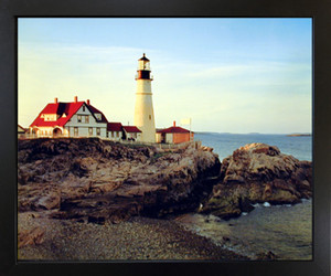 Maine Lighthouse Framed Wall Decor Picture Portland Landscape Nature Scenic Black Art Print(18x22) Maine Lighthouse Framed Wall Decor Picture Portland Landscape Nature Scenic Black Art Print(18x22)