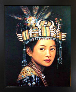 Oriental Beautiful Woman in Headdress Fine Geisha Black Framed Picture Wall Art Print (18x22) Oriental Beautiful Woman in Headdress Fine Geisha Black Framed Picture Wall Art Print (18x22)