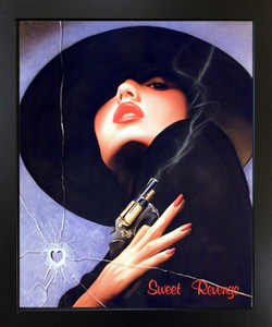 Sweet Revenge Woman Bullet Wall Decor Black Framed Art Print Picture (18x22) Sweet Revenge Woman Bullet Wall Decor Black Framed Art Print Picture (18x22)