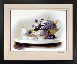 Country Violets Flowers & Tea Pot Still Life Fine Wall Decor Black Framed Picture Art Print (18x22) Country Violets Flowers & Tea Pot Still Life Fine Wall Decor Black Framed Picture Art Print (18x22)