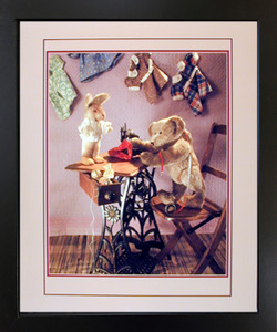 Antique Teddy Bear with Sewing Machine Kids Room Wall Decor Black Framed Picture Art Print (18x22) Antique Teddy Bear with Sewing Machine Kids Room Wall Decor Black Framed Picture Art Print (18x22)