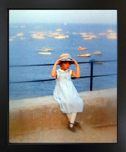 Cute Girl Fixing Her Hat on Bridge Inspirational Kids Room Wall Decor Black Framed Picture Art Print (18x22) Cute Girl Fixing Her Hat on Bridge Inspirational Kids Room Wall Decor Black Framed Picture Art Print (18x22)