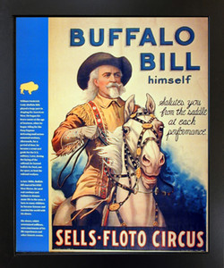 Wild West Show Buffalo Bill Western Cowboy Wall Decor Black Framed Picture Art Print (18x22) Wild West Show Buffalo Bill Western Cowboy Wall Decor Black Framed Picture Art Print (18x22)
