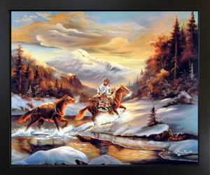 Western Wall Decor Cowboy Crossing The Stream Gina Femrite Bedroom Black Framed Art Print Poster (18x22) Western Wall Decor Cowboy Crossing The Stream Gina Femrite Bedroom Black Framed Art Print Poster (18x22)