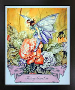 Impact Posters Gallery Black Framed Wall Picture Decor Fairy Garden Rose Mythical Art Print (18x22)