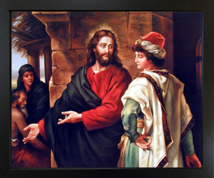 Framed Wall Decoration Jesus Christ Poster - Rich Ruler Spiritual Black Farmed Picture Art Print (18x22)