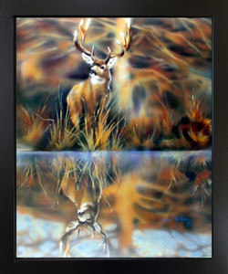 Framed Wall Decor Whitetail Buck Deer Big Antler Rack Wild Animal Black Picture Art Print (18x22) Framed Wall Decor Whitetail Buck Deer Big Antler Rack Wild Animal Black Picture Art Print (18x22)