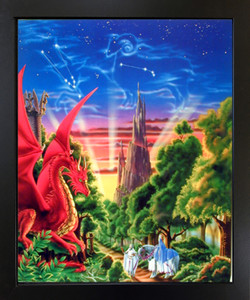 Framed Wall Decoration Picture Mythical Dragon Mountain Sue Dawe Fantasy Kids Room Black Framed Wall Decor Art Print (18x22) Framed Wall Decoration Picture Mythical Dragon Mountain Sue Dawe Fantasy Kids Room Black Framed Wall Decor Art Print (18x22)
