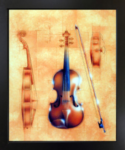 Framed Wall Decor Fine Arts Instrument (Violin) Black Framed Wall Decor Picture Art Print (18x22)