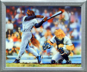 Impact Posters Gallery Funny Dog Playing Baseball Kids Room Animal Picture Silver Framed Wall Decor Art Print (20x24) Impact Posters Gallery Funny Dog Playing Baseball Kids Room Animal Picture Silver Framed Wall Decor Art Print (20x24)