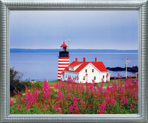 Framed Wall Decoration West Quoddy Head Lighthouse Seascape Silver Picture Art Print (20x24) Framed Wall Decoration West Quoddy Head Lighthouse Seascape Silver Picture Art Print (20x24)