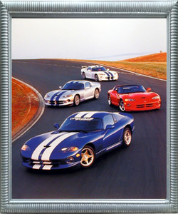 Impact Posters Gallery Dodge Vipers on Track Framed Art Print Wall Decoration Racing Classic Sports Car Silver Picture (18x22) Impact Posters Gallery Dodge Vipers on Track Framed Art Print Wall Decoration Racing Classic Sports Car Silver Picture (18x22)