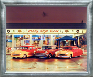 Impact Posters Gallery Mercury Car Framed Art Print Happy DayZ Diner 57 Chevy Bel Air 50's Wall Decor Silver Picture (18x22) Impact Posters Gallery Mercury Car Framed Art Print Happy DayZ Diner 57 Chevy Bel Air 50's Wall Decor Silver Picture (18x22)