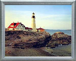 Maine Lighthouse Framed Wall Decor Picture Portland  Landscape Nature Scenic Silver Framed Art Print (20x24) Maine Lighthouse Framed Wall Decor Picture Portland  Landscape Nature Scenic Silver Framed Art Print (20x24)