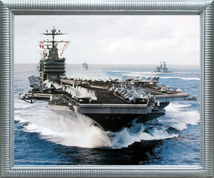 Aircraft Carrier Picture Framed Wall Decoration USS Navy Ship Military Silver Art Print Aircraft Carrier Picture Framed Wall Decoration USS Navy Ship Military Silver Art Print