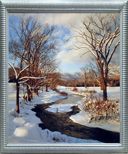 Impact Posters Gallery Winter Landscape Framed Wall Decoration Scenery Stream with Snow Silver Picture Art Print (18x22) Impact Posters Gallery Winter Landscape Framed Wall Decoration Scenery Stream with Snow Silver Picture Art Print (18x22)