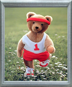 Impact Posters Gallery Framed Wall Decor Stuffed Cute Teddy Bear Jogging Kids Room Silver Art Print Picture (20x24) Impact Posters Gallery Framed Wall Decor Stuffed Cute Teddy Bear Jogging Kids Room Silver Art Print Picture (20x24)