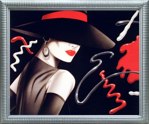 Framed Wall Decoration Le Chapeau Exotic Woman Vogue Fine Silver Framed Art Print Picture (20x24) Framed Wall Decoration Le Chapeau Exotic Woman Vogue Fine Silver Framed Art Print Picture (20x24)
