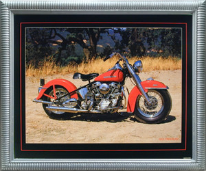 Impact Posters Gallery 1954 Red Panhead Harley Davidson Vintage Motorcycle Bike Wall Silver Framed Art Print Picture Impact Posters Gallery 1954 Red Panhead Harley Davidson Vintage Motorcycle Bike Wall Silver Framed Art Print Picture