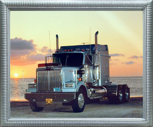 Impact Posters Gallery Light Blue Big Rig Truck Transportation Western Star Home Silver Art Print Framed Wall Decoration Picture (20x24) Impact Posters Gallery Light Blue Big Rig Truck Transportation Western Star Home Silver Art Print Framed Wall Decoration Picture (20x24)