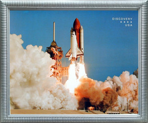 Impact Posters Gallery NASA Space Shuttle Blasting Off Silver Art Print Framed Wall Decor Picture (20x24) Impact Posters Gallery NASA Space Shuttle Blasting Off Silver Art Print Framed Wall Decor Picture (20x24)