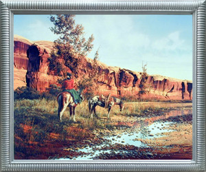 Impact Posters Gallery Cowboy Framed Art Print Western Horses Animal Silver Wall Decoration Picture