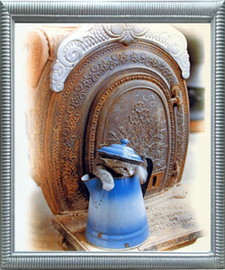 Impact Posters Gallery Cute Cat Kitten in Tea Kettle Funny Animal Wall Decor Silver Framed Art Print Picture