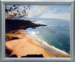 Impact Posters Gallery Scenery Framed Wall Bedroom Decor Ocean Beach Sunset Nature Landscape Silver Art Print