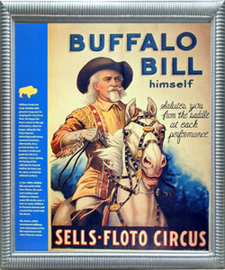Wild West Show Buffalo Bill Western Cowboy Wall Decor Silver Framed Picture Art Print Wild West Show Buffalo Bill Western Cowboy Wall Decor Silver Framed Picture Art Print