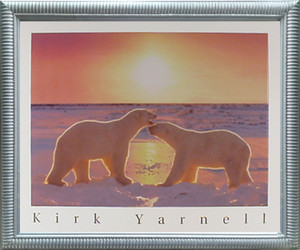 Impact Posters Gallery Cute Arctic Polar Bear Couple in Sunset Snow Animal Silver Art Print Framed Wall Decoration Picture (20x24) Impact Posters Gallery Cute Arctic Polar Bear Couple in Sunset Snow Animal Silver Art Print Framed Wall Decoration Picture (20x24)