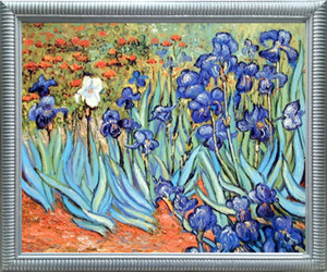 Impact Posters Gallery Vincent Van Gogh Irises Garden Flower Floral Silver Art Print Framed Wall Decoration Picture (20x24) Impact Posters Gallery Vincent Van Gogh Irises Garden Flower Floral Silver Art Print Framed Wall Decoration Picture (20x24)