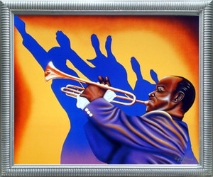 Impact Posters Gallery Birth of The Blues Trumpet Man Music Wall Decor Silver Framed Picture Art Print Impact Posters Gallery Birth of The Blues Trumpet Man Music Wall Decor Silver Framed Picture Art Print