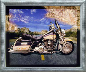Impact Posters Gallery Motorcycle on Highway Riders Bike Silver Art Print Framed Wall Decor Picture (20x24) Impact Posters Gallery Motorcycle on Highway Riders Bike Silver Art Print Framed Wall Decor Picture (20x24)