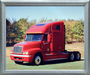 Framed Wall Decor Picture Red Freightliner Diesel Tractor Truck Silver Art Print (20x24) Framed Wall Decor Picture Red Freightliner Diesel Tractor Truck Silver Art Print (20x24)