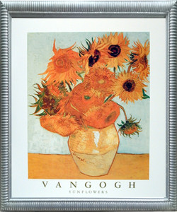 Impact Posters Gallery Vincent Van Gogh Sunflowers in Vase Floral Silver Art Print Framed Wall Decor Picture (20x24) Impact Posters Gallery Vincent Van Gogh Sunflowers in Vase Floral Silver Art Print Framed Wall Decor Picture (20x24)