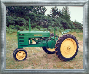 1939 John Deere Vintage Farm Tractor Silver Framed Art Print Picture 1939 John Deere Vintage Farm Tractor Silver Framed Art Print Picture